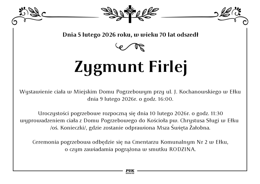 Zygmunt Firlej - nekrolog